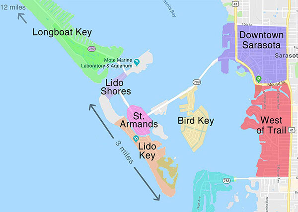 Downtown Sarasota area map