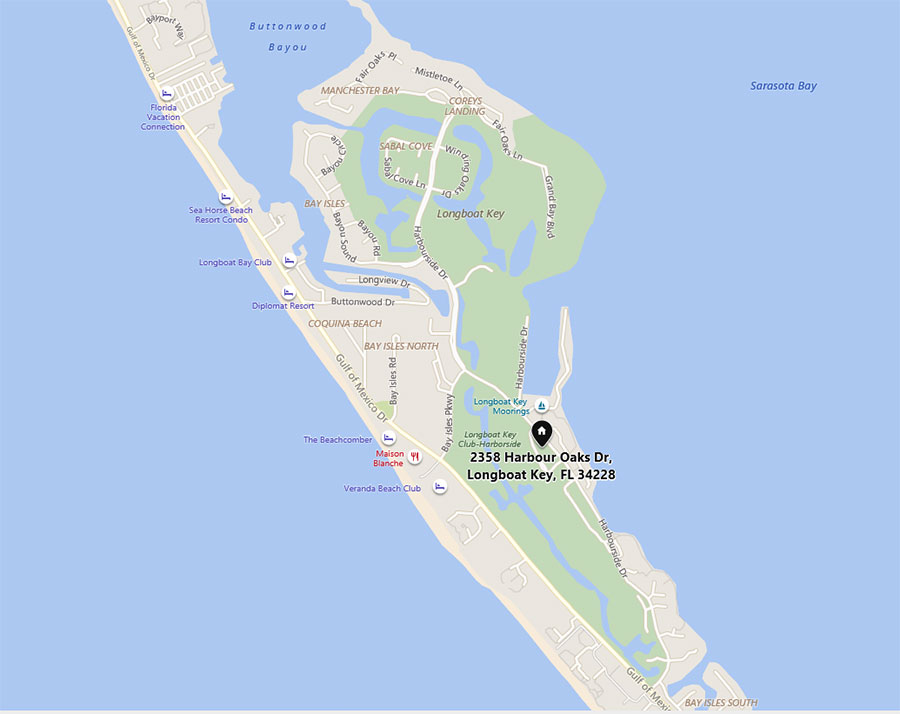 2527 Mistletoe Ln, Longboat key Map