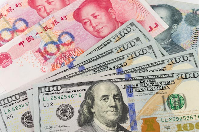Chinese and American currency