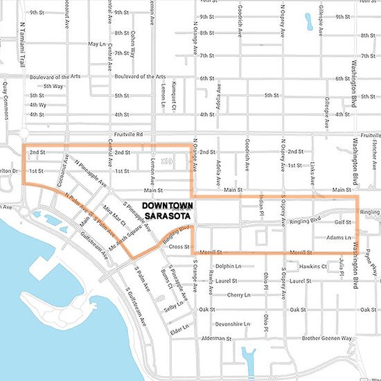 Downtown Sarasota New Construction Map