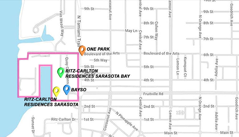 The Quay Sarasota New Construction Map