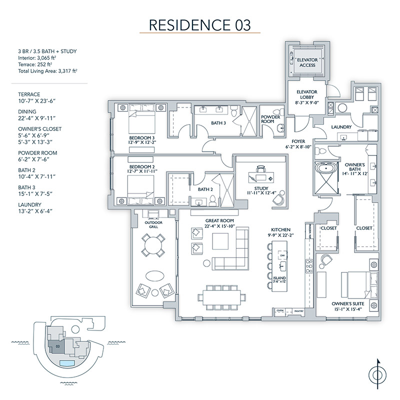 The Owen Floor plan Residence 3