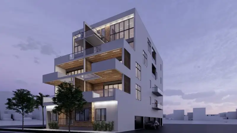 Collage on 5th side view at dusk